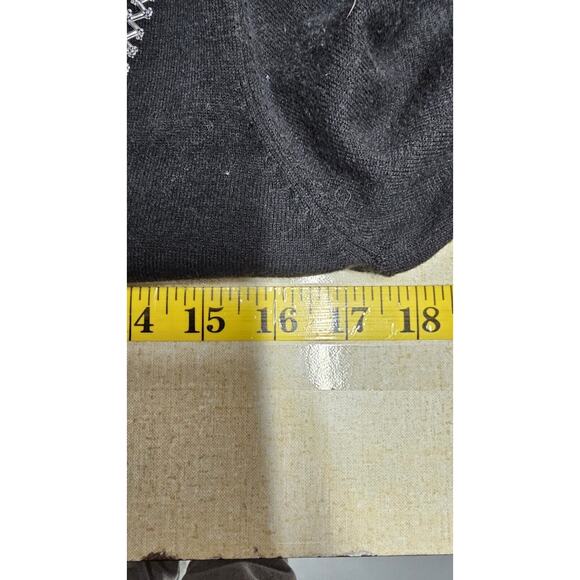 Boston Proper Cashmere Silk Blend Beaded Sweater Pullover Size M Lace Insert Y2K - Picture 6 of 7